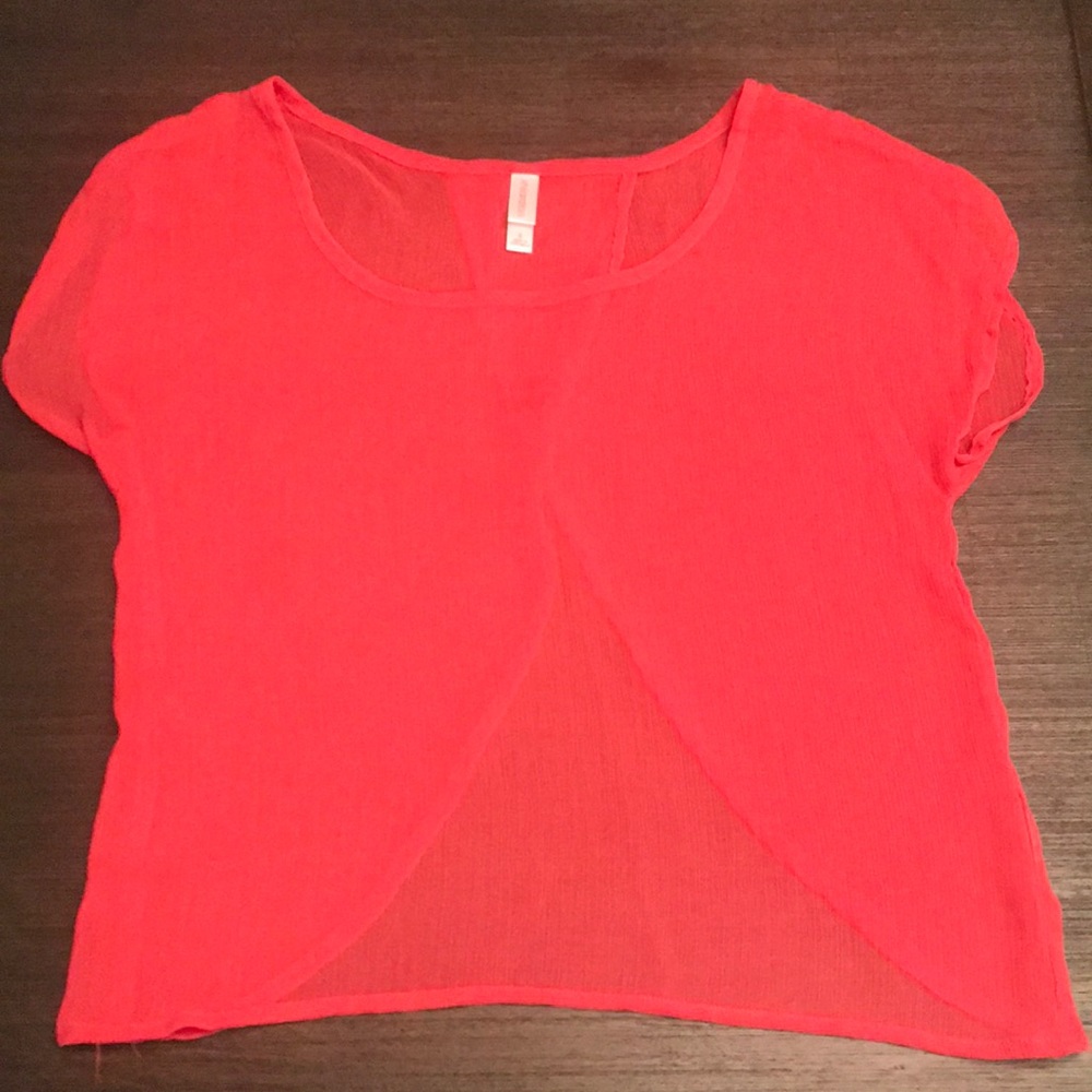 FREE coral crop top with open back